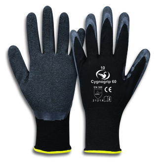 Feinstrick-Latex-Handschuh Cygnogrip 60  Front